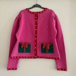 Vintage Hartstrings holiday cardigan - girls size 7/8
